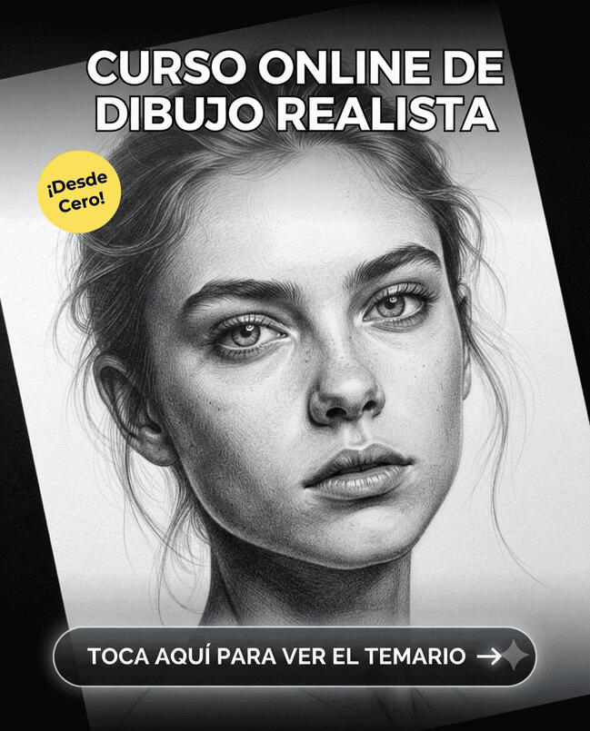 Curso Online de Dibujo Realista - Silvia Díaz Dibujo realista a lápiz de rostro de mujer - Curso desde cero