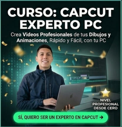 Retrato del instructor David Osorio con su laptop en el banner de Mundo Animado con fondo tecnológico